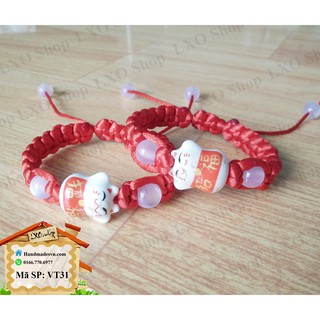 Cặp vòng tay handmade mèo may mắn