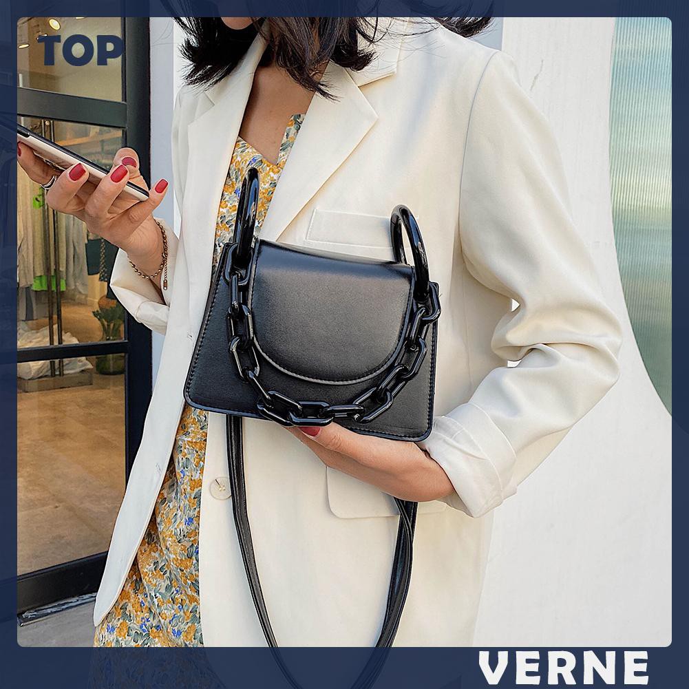 Túi Xách Da Pu Màu Trơn Thời Trang Cho Nữ