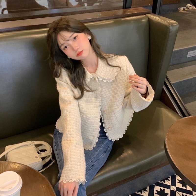 Áo Khoác Nữ Vải Tweed Thu Đông Phong Cách Tiểu Thư - A057