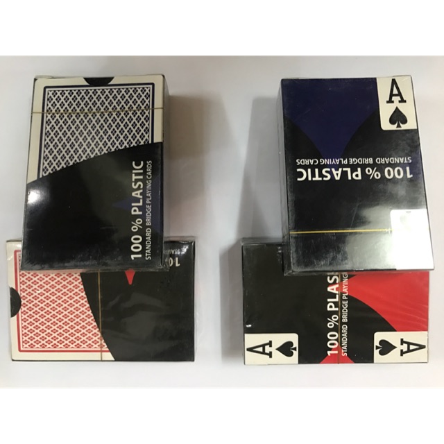 Combo 2 bộ bài nhựa 100% plastic của Mỹ chống trơn, chống nước, chống gập gãy