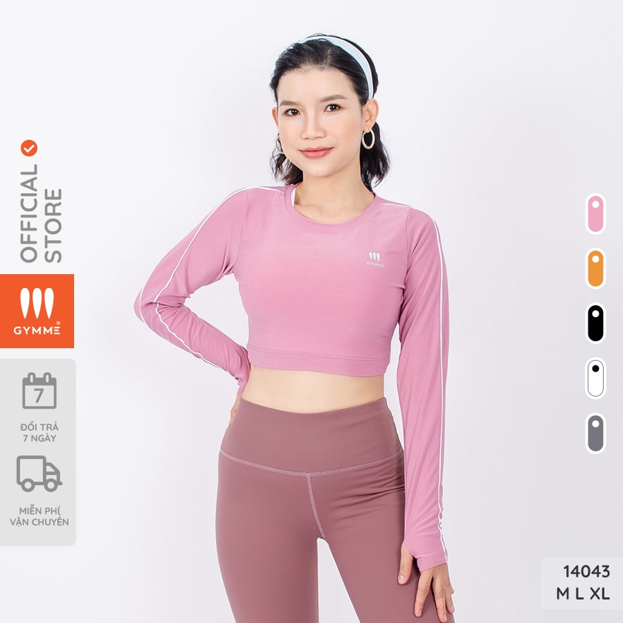 Áo croptop thể thao nữ gymme tập gym yoga tay dài cao cấp - 14043