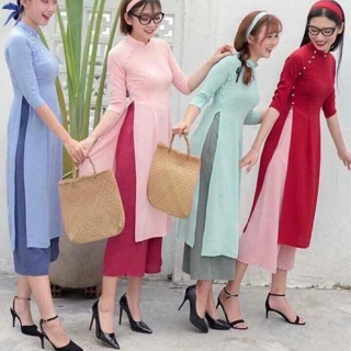 Quần lửng mặc áo dài cách tân xả lỗ