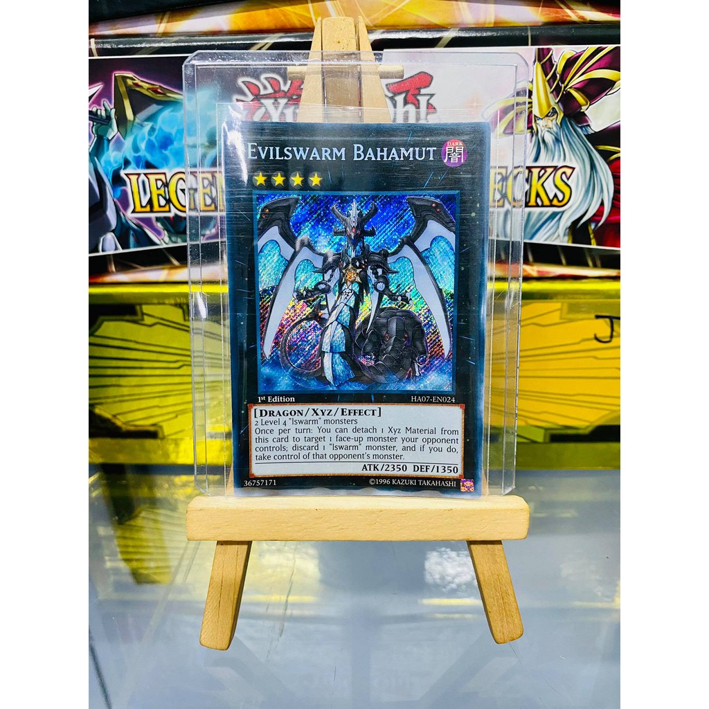 [ Dưa Hấu Yugioh ] Lá bài thẻ bài Evilswarm Bahamut - Secret Rare - Tặng bọc bài nhựa bảo quản