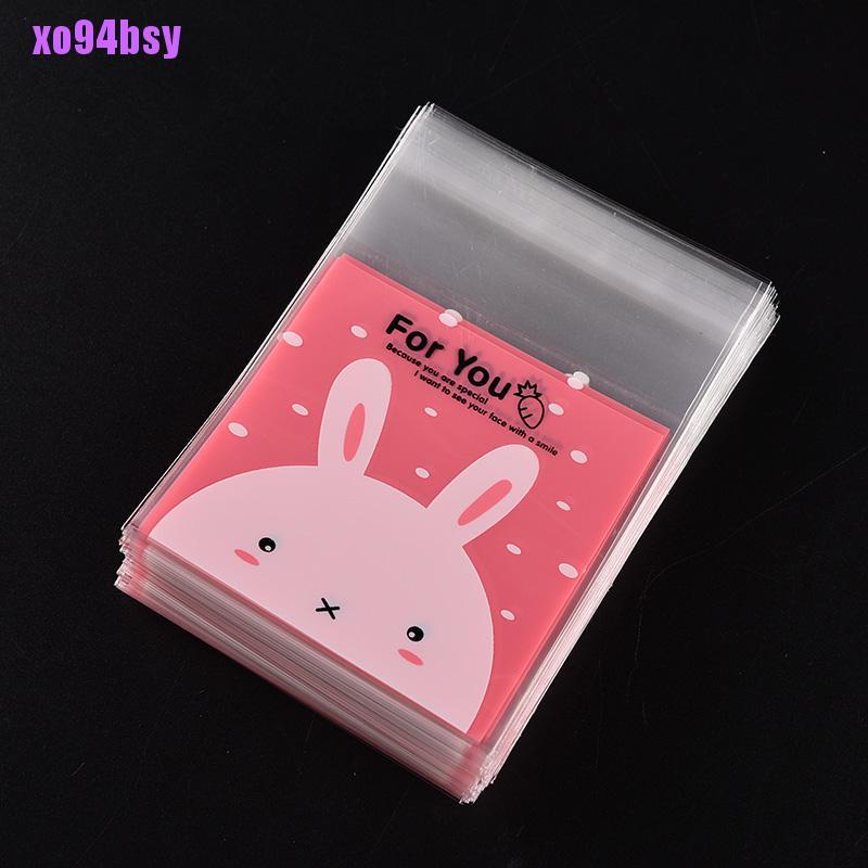 100 Túi giấy bóng kính đựng bánh kẹo Xo94Bsy in họa tiết chú thỏ đáng yêu