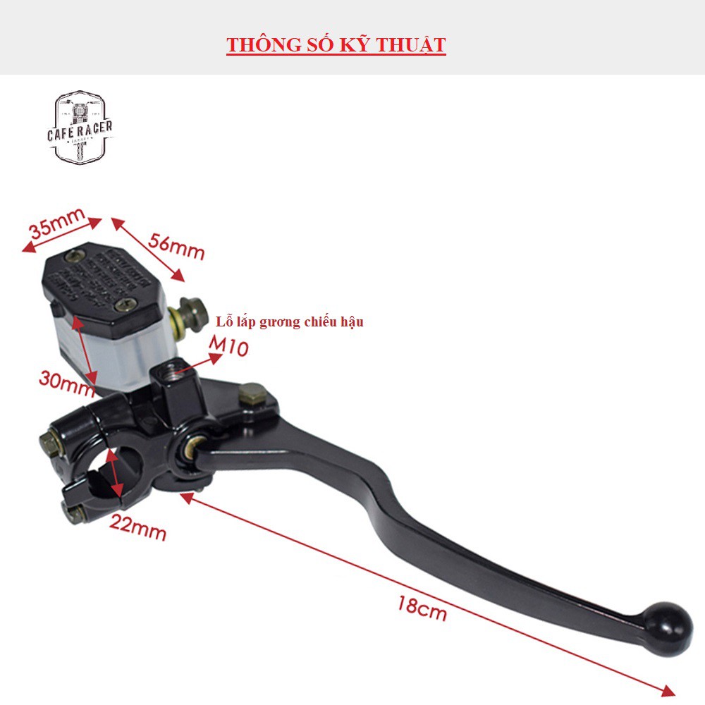 Tay phanh thắng bình dầu liền xe máy độ Suzuki GN125 Cafe Racer Tracker Classic CG125 CD 67 WIN