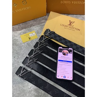 Thắt lưng L.v khoá đen đính đá cao cấp , dây lưng đính đá nam