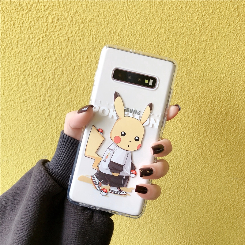 Ốp điện thoại chất liệu TPU hình pikachu cho Samsung S9 Plus S8 S10 Samsung Note 10 Pro Note 8 9