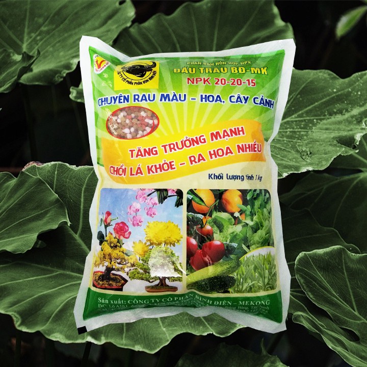 Phân Bón Hỗn Hợp NPK Đầu Trâu BĐ-MK NPK 20-20-15 1kg shopVTNN