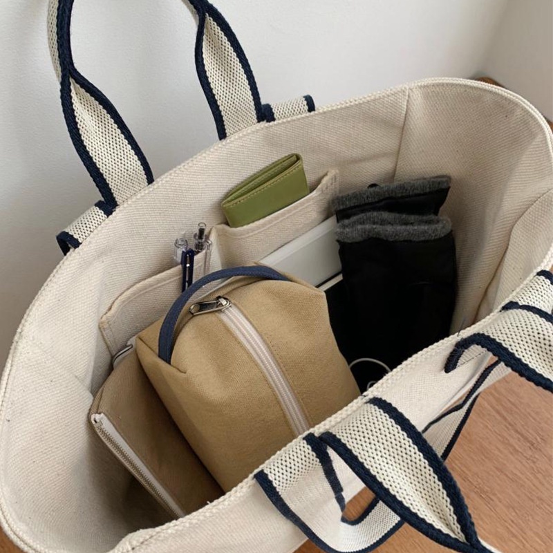 Túi đeo vai IELGY bằng vải canvas cỡ lớn phong cách cổ điển thời trang cho nữ