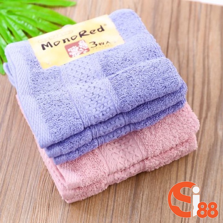 Sét khăn mặt 3 chiếc Monored cotton cao cấp kháng khuẩn hàng xuất nhật GD209