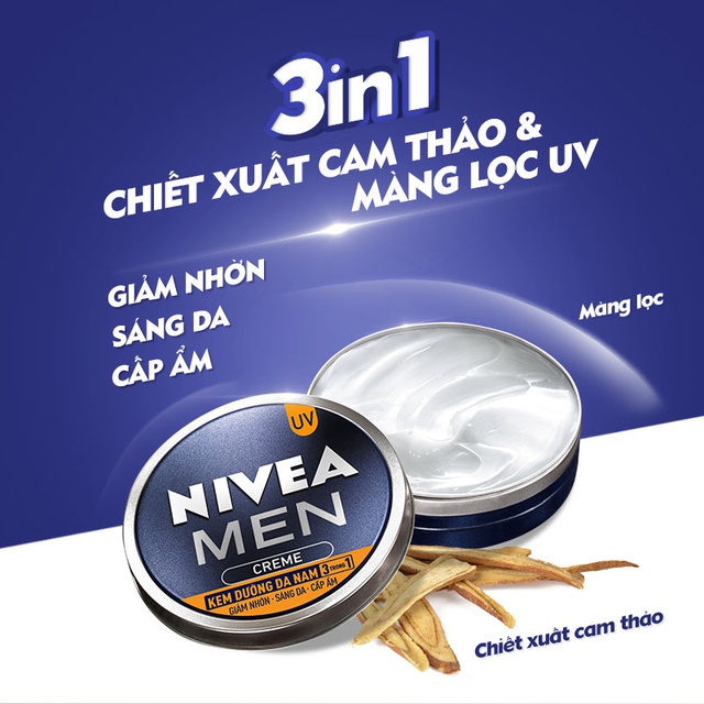 Kem dưỡng da nam Nivea Men Creme 3 trong 1 30ml