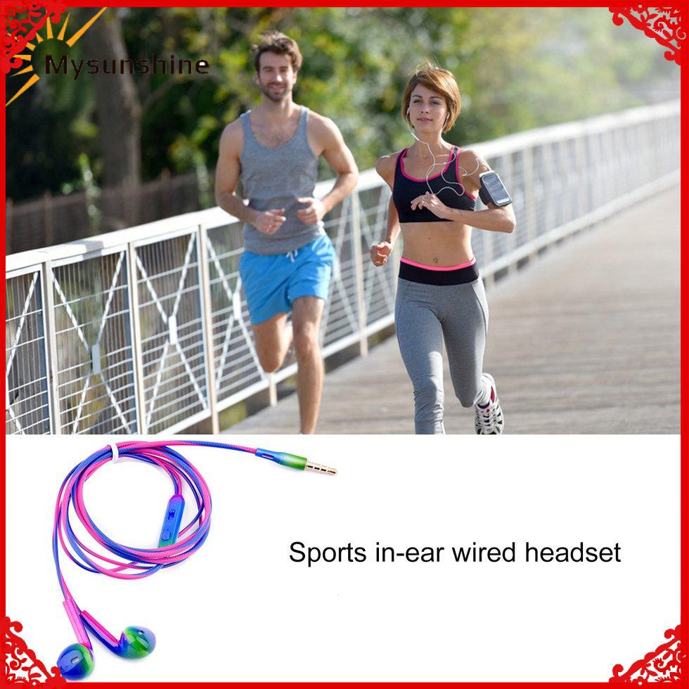 Tai Nghe Nhét Tai Thể Thao Màu Gradient Kèm Mic | BigBuy360 - bigbuy360.vn