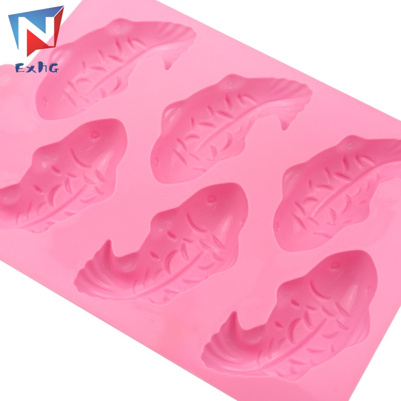 Khuôn Silicon Mềm Hình Cá Koi 3D Làm Bánh Trang Trí 3D 6 Ô