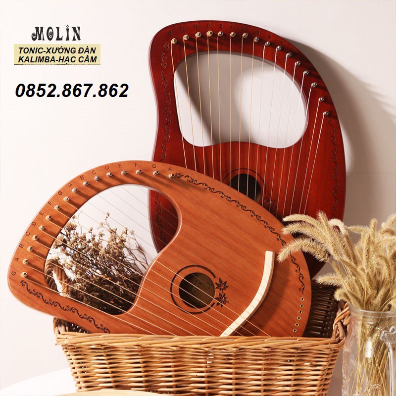 [Lyre 16 dây Molin] Đàn hạc cầm tay LYRE HARP MOLIN-IM012 đày đủ phụ kiện 16 DÂY Âm vang phím chuẩn