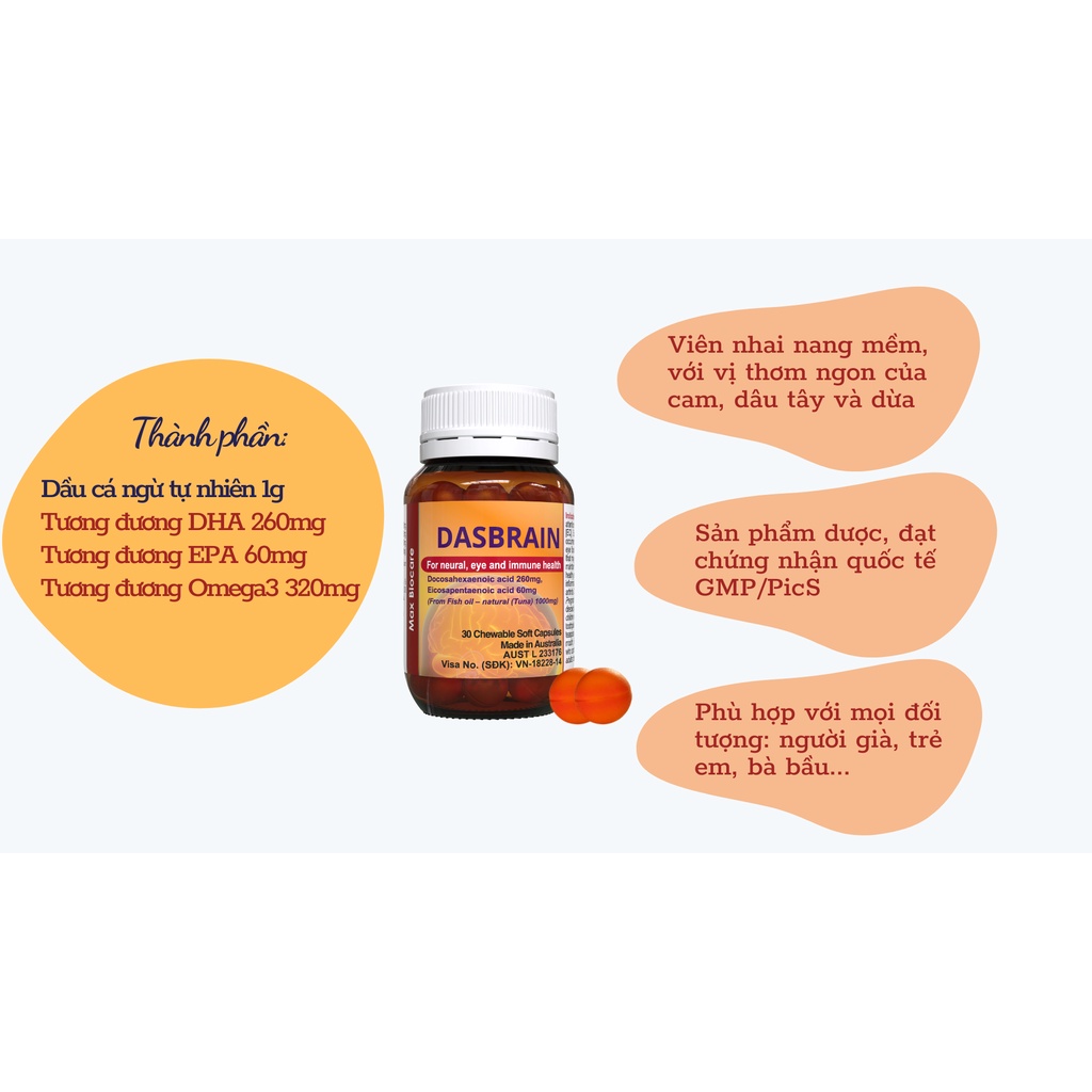 Dasbrain - Omega 3 cho sức khoẻ não, mắt, hệ miễn dịch