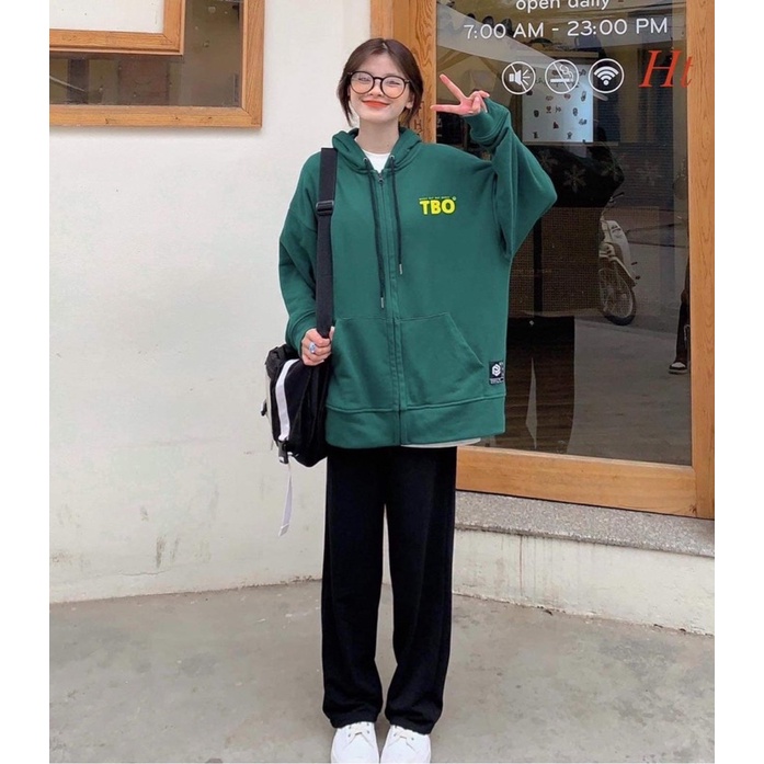Áo khoác nỉ cotton rêu TBO HT12