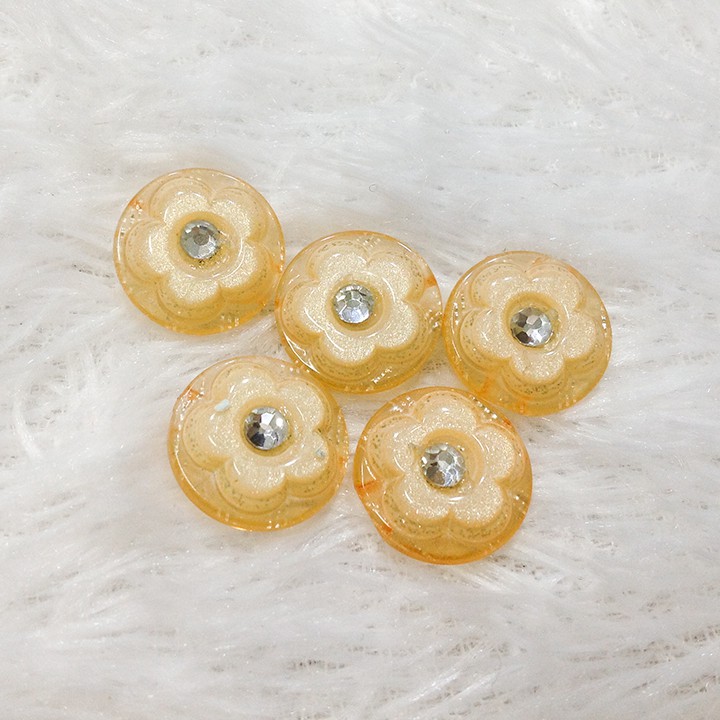 Nút áo bông mai 3d cúc khuy hoa đính đá xoàn nhiều màu dễ thương