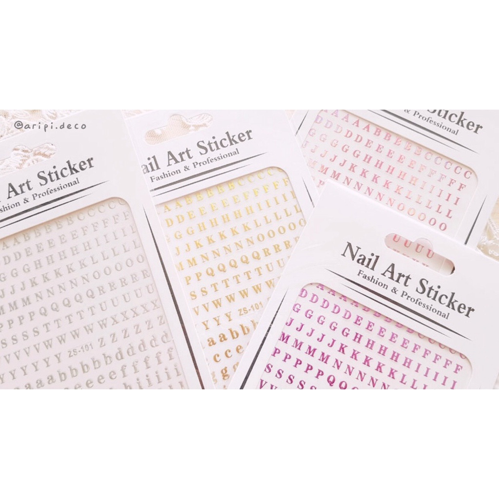 Sticker hình dán Alphabet bảng chữ cái siêu nhỏ Hoa Thường G10 /Nguyên liệu làm resin trang trí