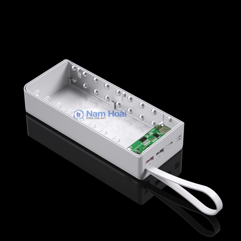 Box sạc dự phòng 16 cell sạc nhanh PD3.0, QC3.0 bản cao cấp chống ngược cực Mẫu mới 2021
