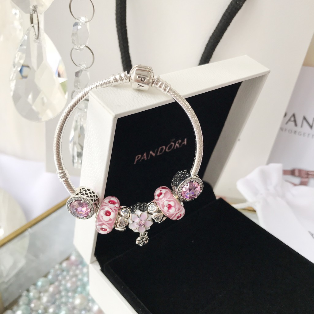 Bộ Vòng Tay Hoa Anh Đào Pandora Đọc Sách Cho Bé Gái