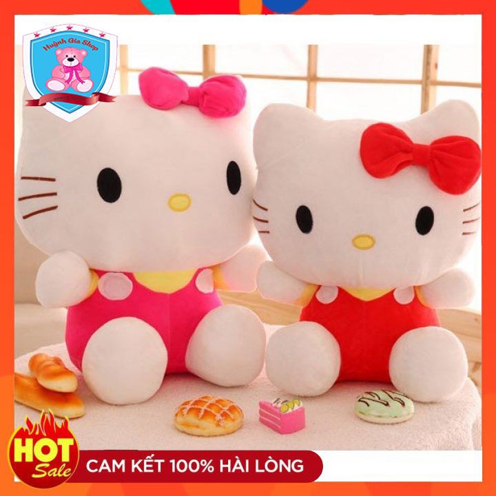 Thú bông mèo helo Kitty được làm vải mịn đẹp và 100% bông gòn