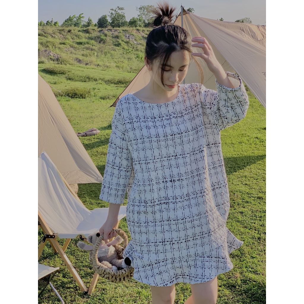 Váy dạ tweet dáng suông đuôi peplum TKV71 LOLLIE STUDIO