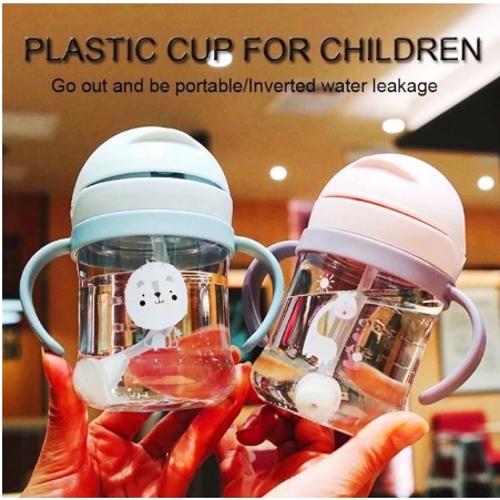 Bình uống nước có ống hút chống đổ Kèm Van Chống Sặc Dung Tích 250ml