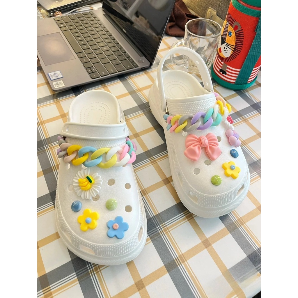 [Có sẵn] Bộ hình gắn dép Pastel 3D - Sticker gắn dép Crocs siêu dễ thương