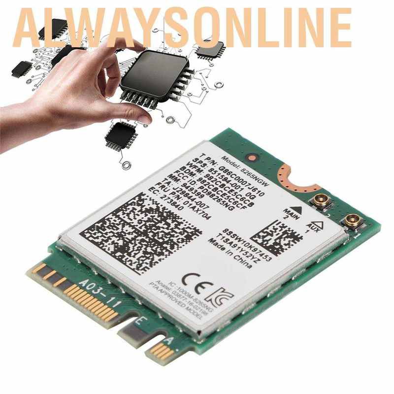 Thẻ Mạng Không Dây Alwaysonline Cho Intel 8265NGW 867Mbps 2.4G/5G NGFF Wifi BT 4.2 Lenovo