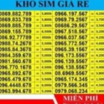 Sim Số Đẹp Đuôi Sảnh Tiến 789 567 456 345