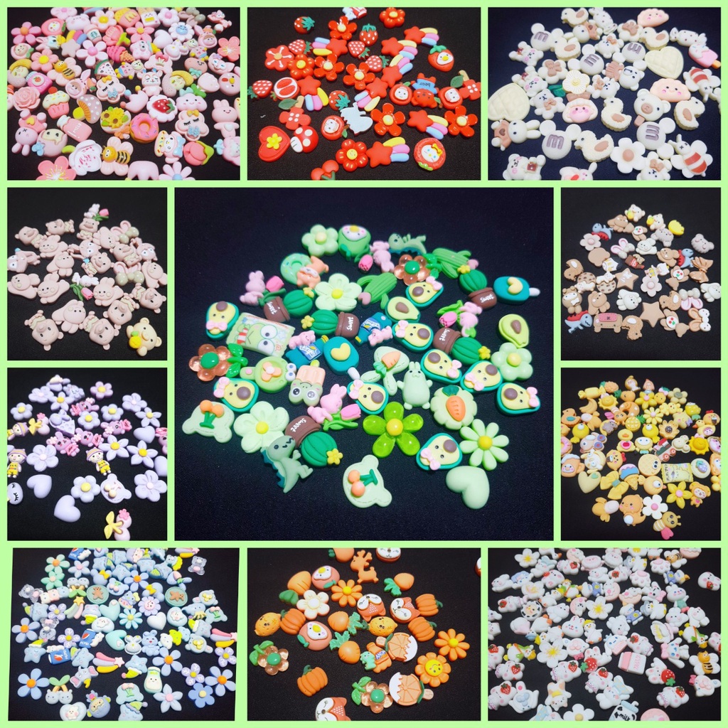 Sticker gắn dép/ nút gắn hkdesign nhiều mẫu chất liệu cứng theo tone màu