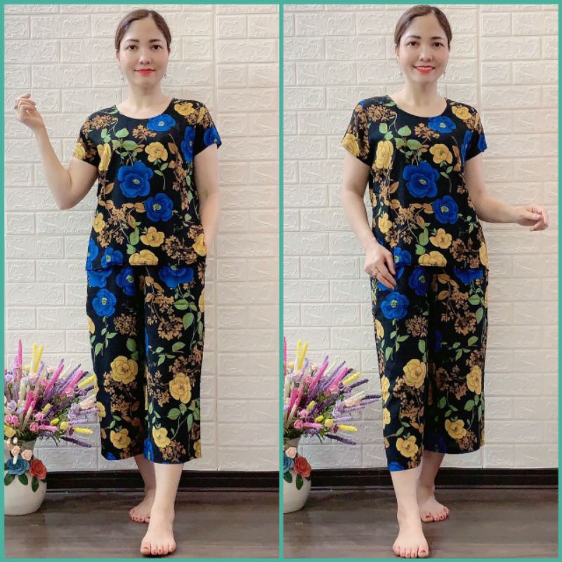 Đồ bộ trung niên cho mẹ, đồ bộ trung niên [ FREESHIP ] chất vải dầy, mền mịn,mặc mát thấm hút mồ hôisize 48-70kg