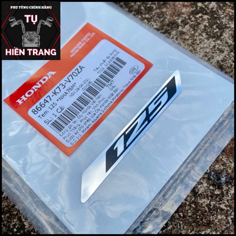 TEM CHỮ 125 MÀU INOX NỀN ĐEN ZIN FUTURE FI ĐÈN LED 2020-2021 CHÍNH HÃNG HONDA