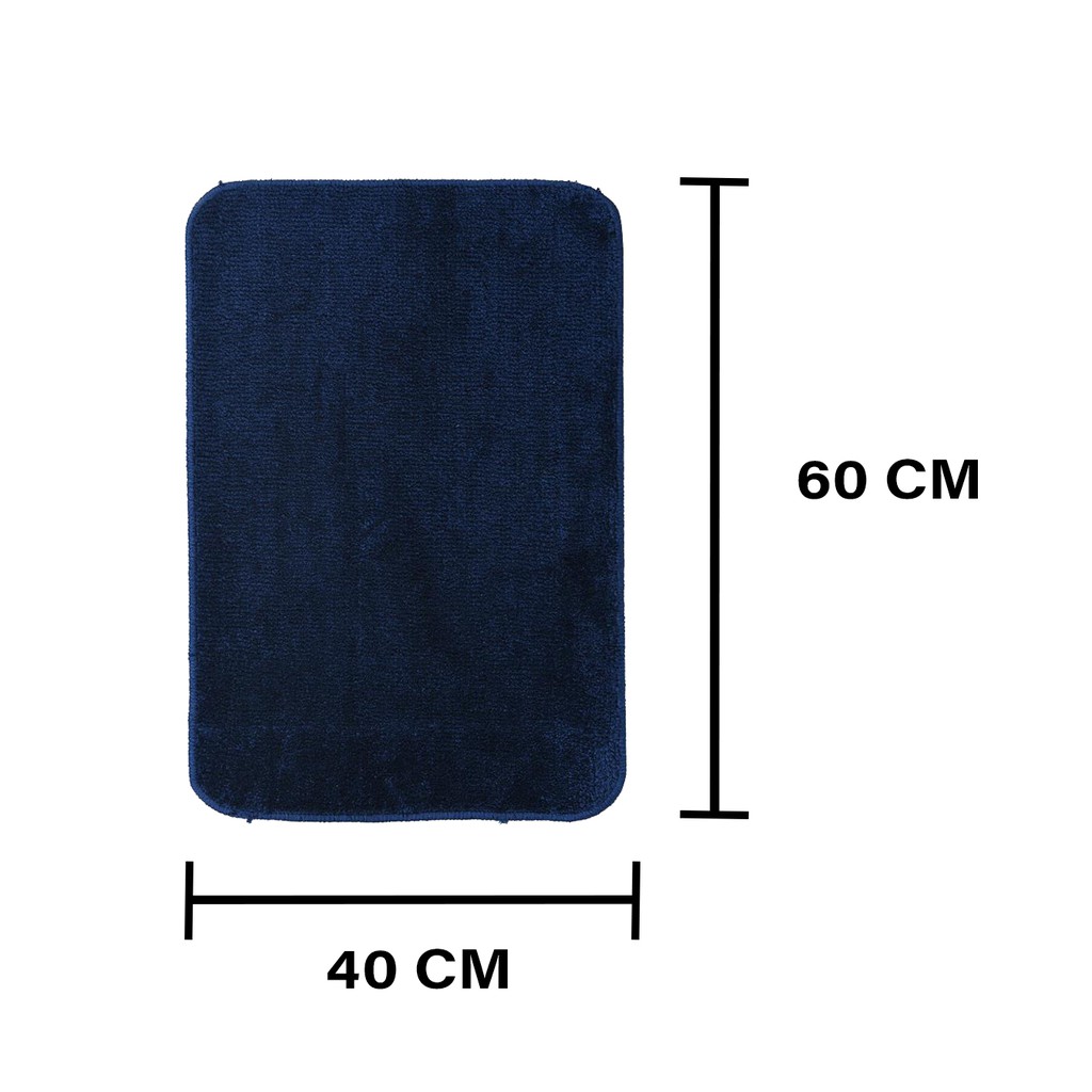 HomeBase HLS Thảm lót sàn lau chân phòng tắm dày chống trượt thấm nước mềm mại Microfiber Thái Lan 40x60cm - xanh dương