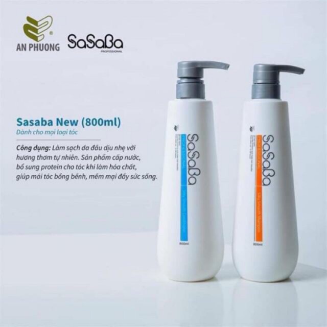  Dầu Gội Dầu Xả Hoàn Hình Sasaba Mẫu Mới 800ml