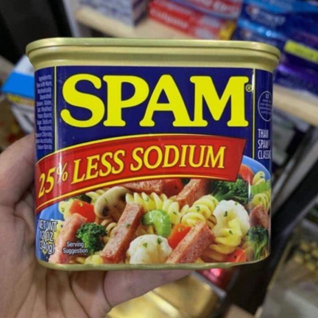 Thịt hộp Spam 25% Less Sodium Mỹ date 2022