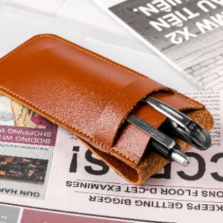 [Da thật] Túi đựng bút da bò thật ZN06 (Đen/Nâu) - 100% da bò thật, BH 3 năm