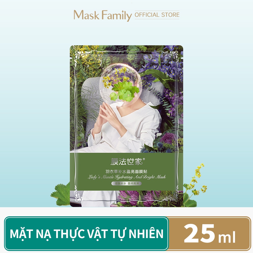 MASK FAMILY Mặt nạ cấp ẩm trắng da axit hyaluronic giúp dưỡng ẩm và Làm sáng da mặt nạ giấy 24ml