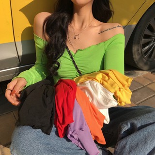 Áo Thun Gân Trễ Vai