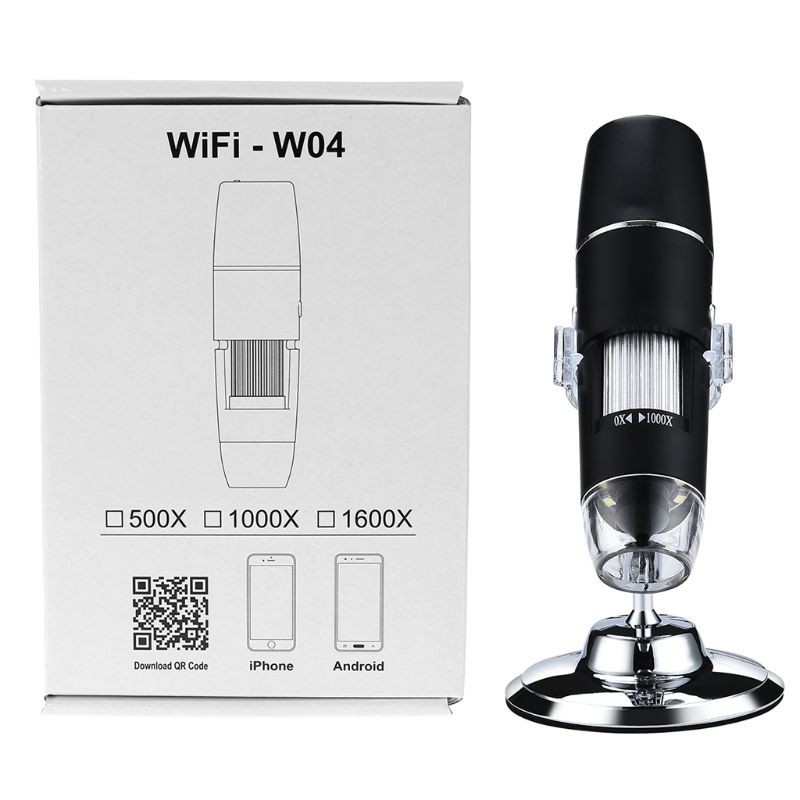 AOT.WiFi 1000X Digital Microscope 8-LED Light Magnifier Video Camera For iPhone iOS/Android