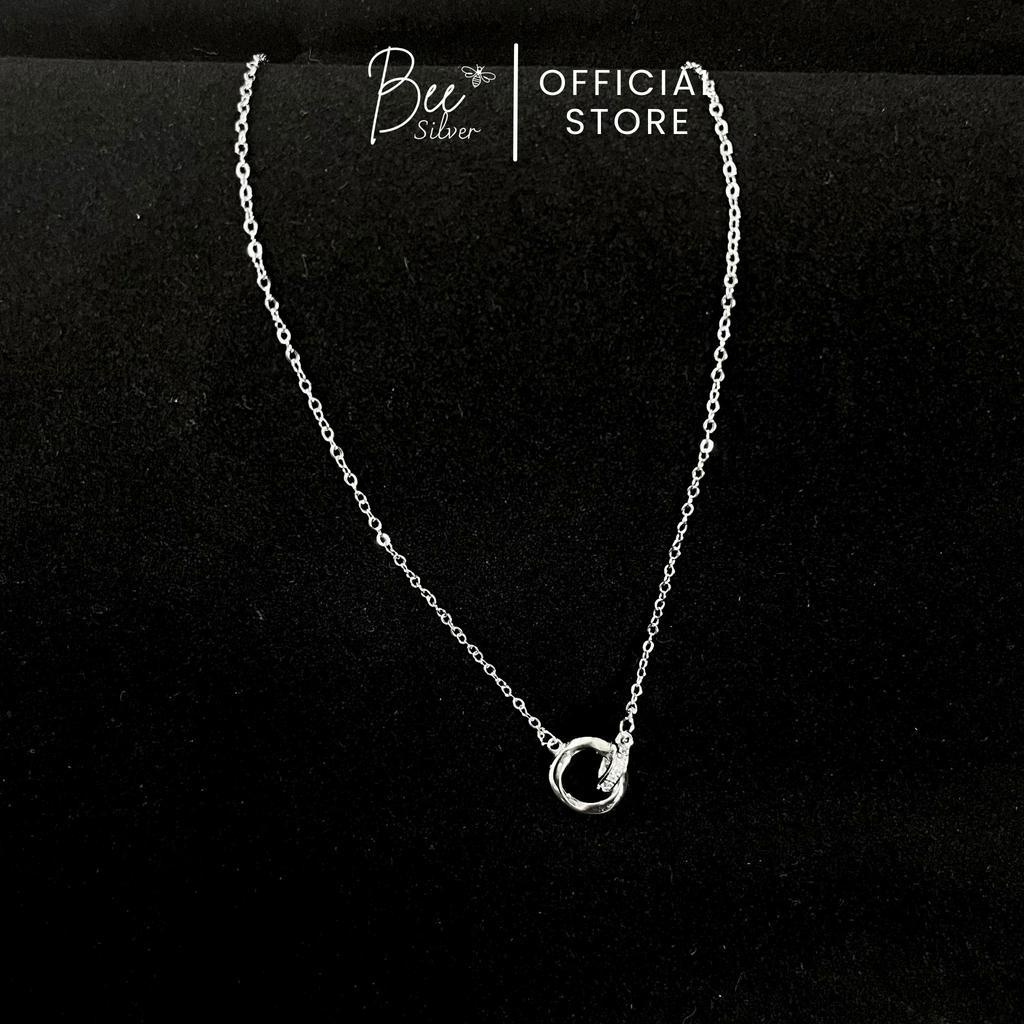 Dây chuyền bạc nữ 925 mặt trái tim tròn nối nhau Bee Silver Amora Necklace