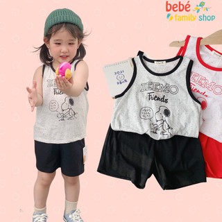 Set bộ ba lỗ bé trai/ bộ sát nách bé trai thun cotton cực mát