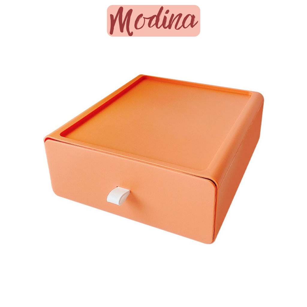 Tủ mini để bàn nhựa MODINA bền đẹp, kệ ngăn kéo 1 ngăn màu morandi