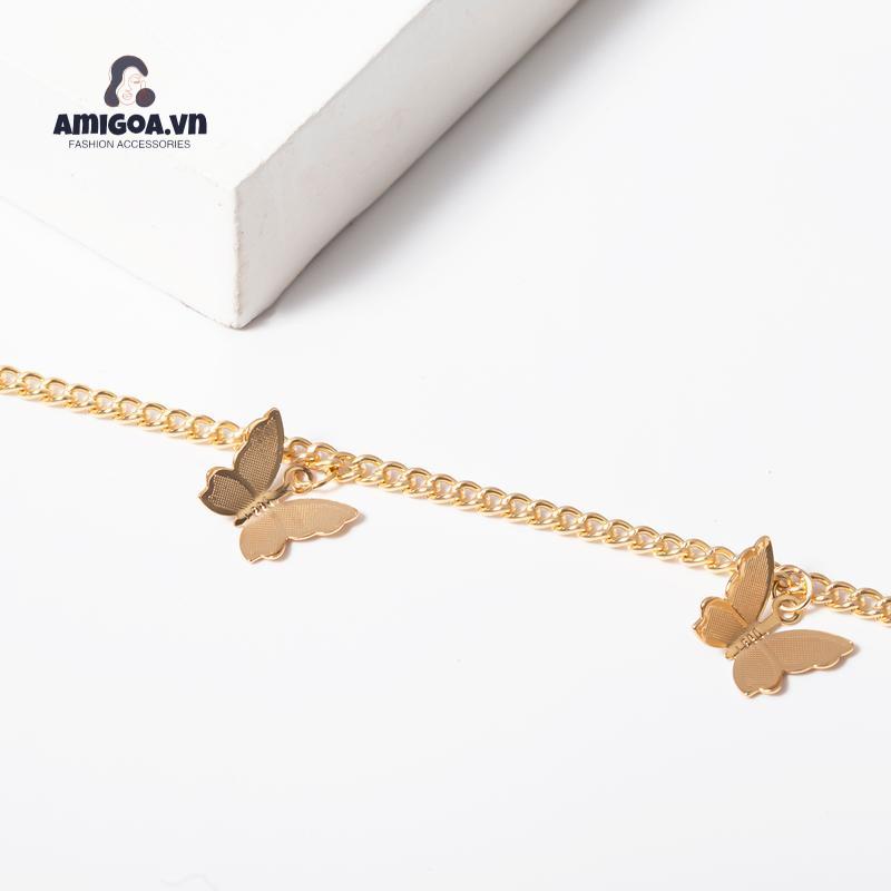 Vòng cổ Kim Loại Mặt Hình Bướm Tua Rua Đơn Giản Cho Nữ