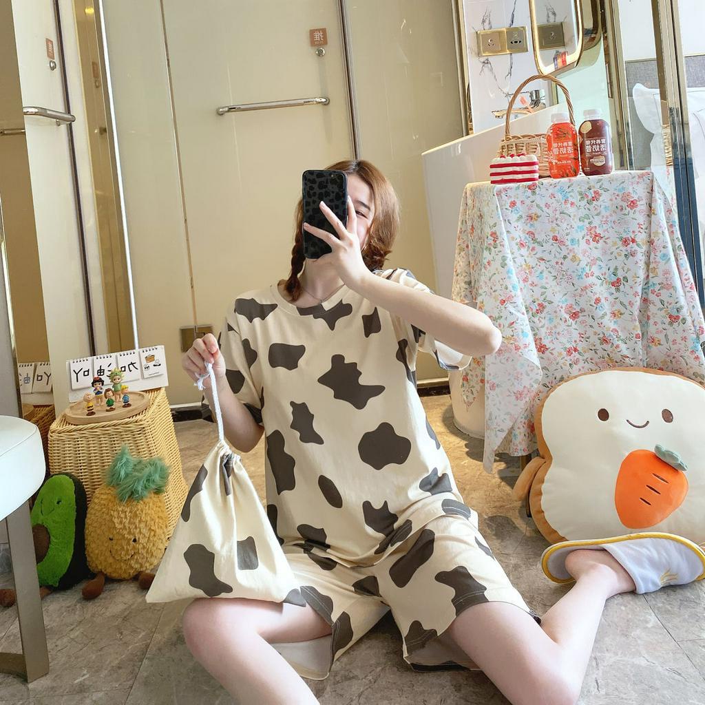 Women Pyjamas Cute Summer Short Sleeve Pajamas Sleepwear