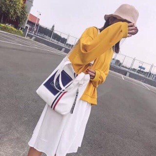 Túi tote sọc phối túi