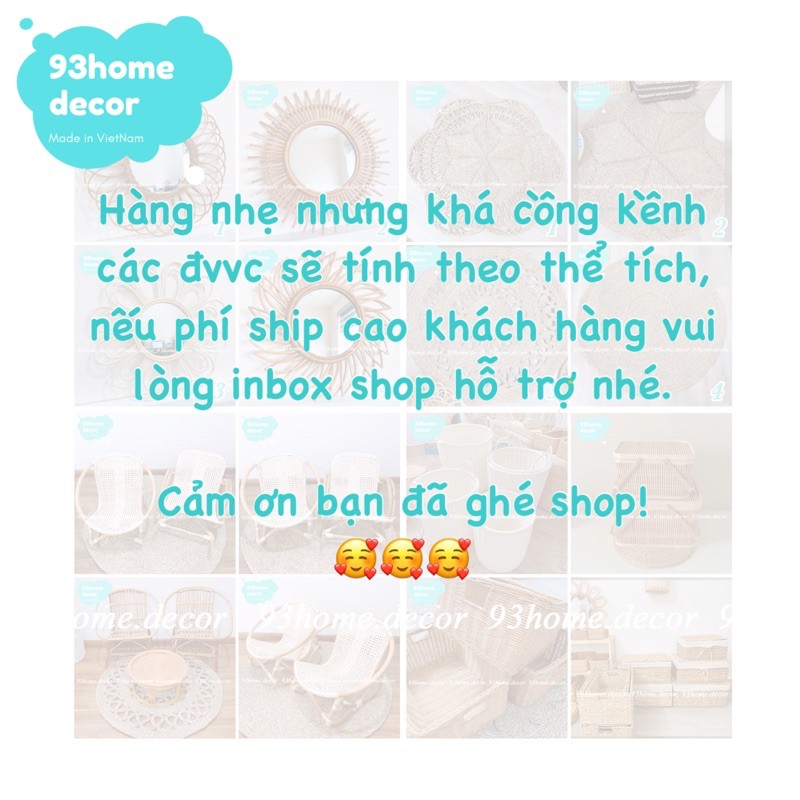 Lồng bàn mây tre đan hoa thị, lồng bàn hoa thị, lồng bàn tre đan size 53cm