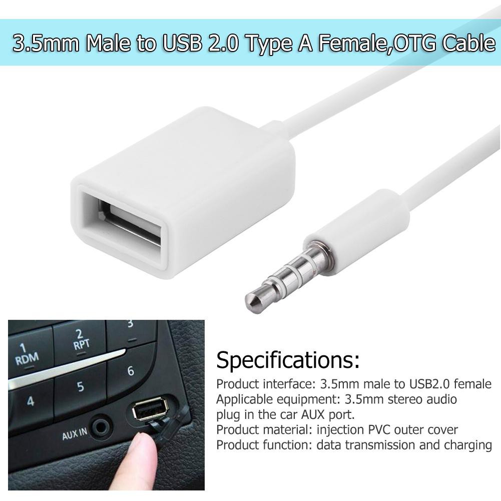 Dây cáp chuyển đổi âm thanh 3.5mm đực sang USB 2.0 loại A đầu cái- 16TH