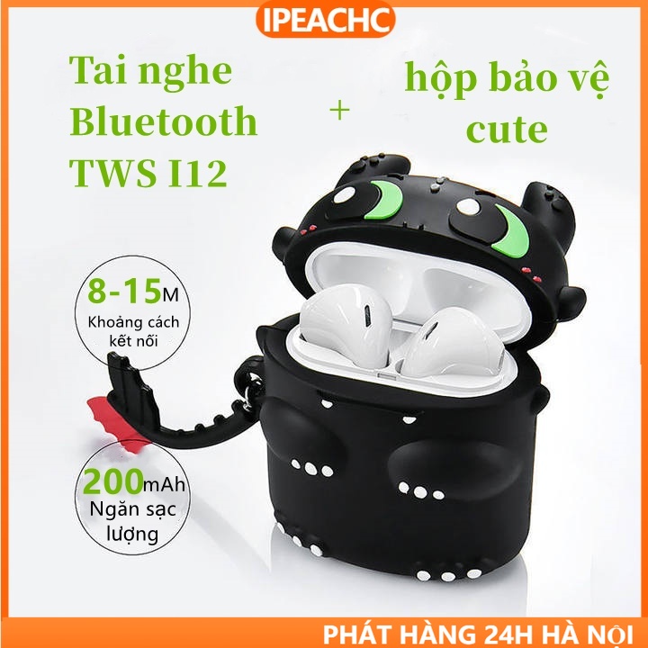 Tai nghe bluetooth in-ear ko dây TWS inpods i12 mini cho android và ip chất lượng âm thanh cao cảm ứng sử dụng