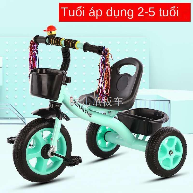 YXe đạp ba bánh trẻ em đích thực Xe đạp trẻ em 1-5 tuổi Xe đẩy trẻ em 3 bé gái xe đồ chơi